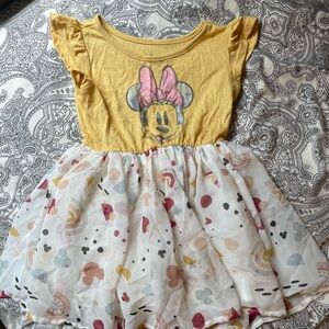 3/$12 Disney Yellow and White Minnie Mouse Kids Dress